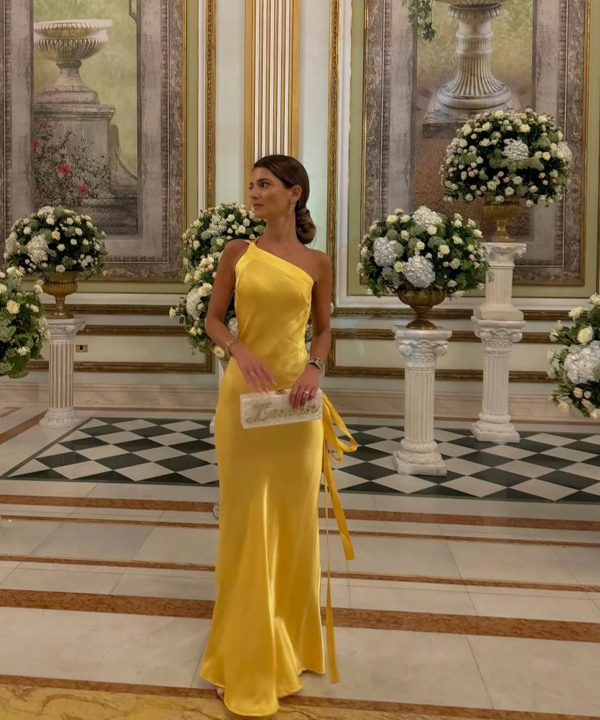 Amara open backless Satin Dress