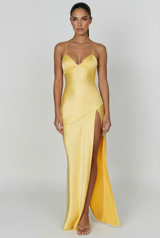 daisy maxi slit dress