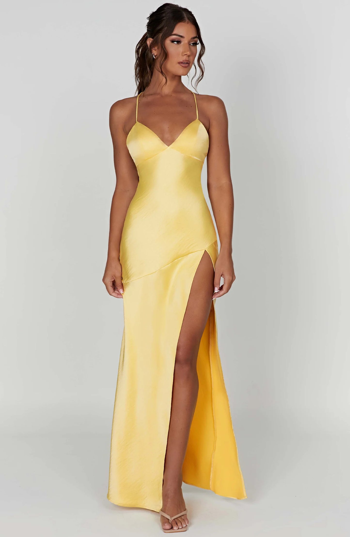 daisy maxi slit dress