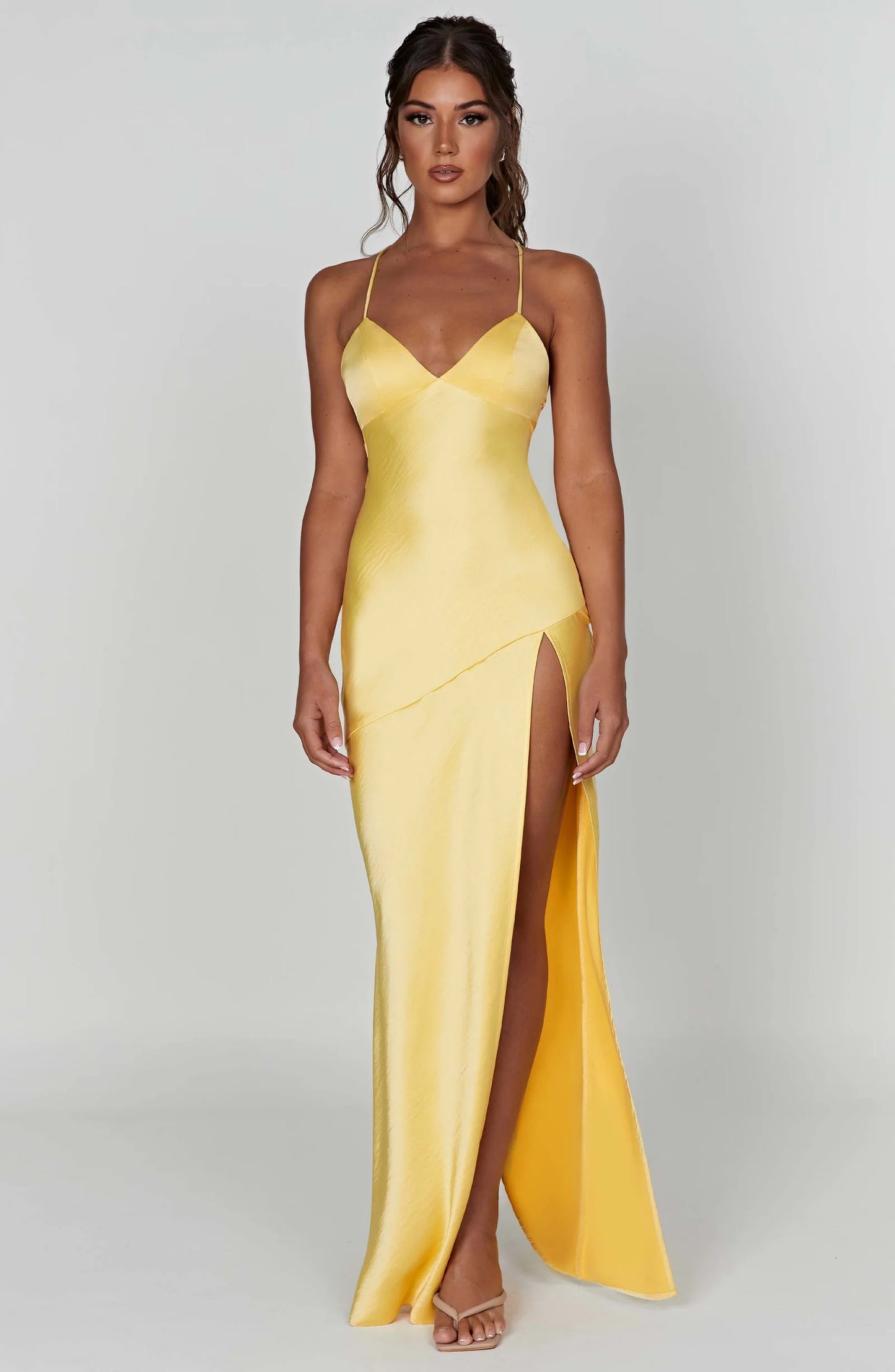 daisy maxi slit dress
