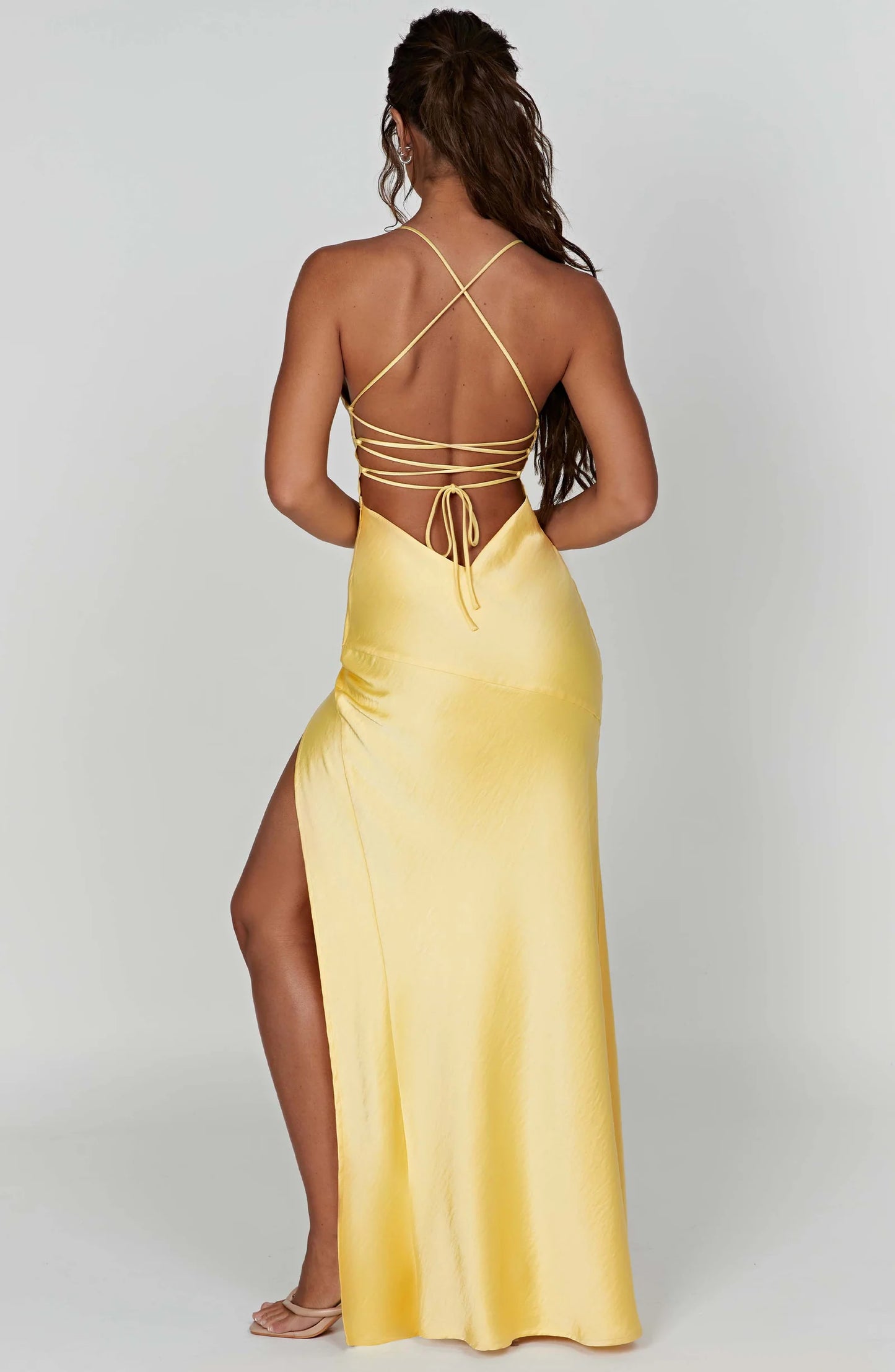 daisy maxi slit dress