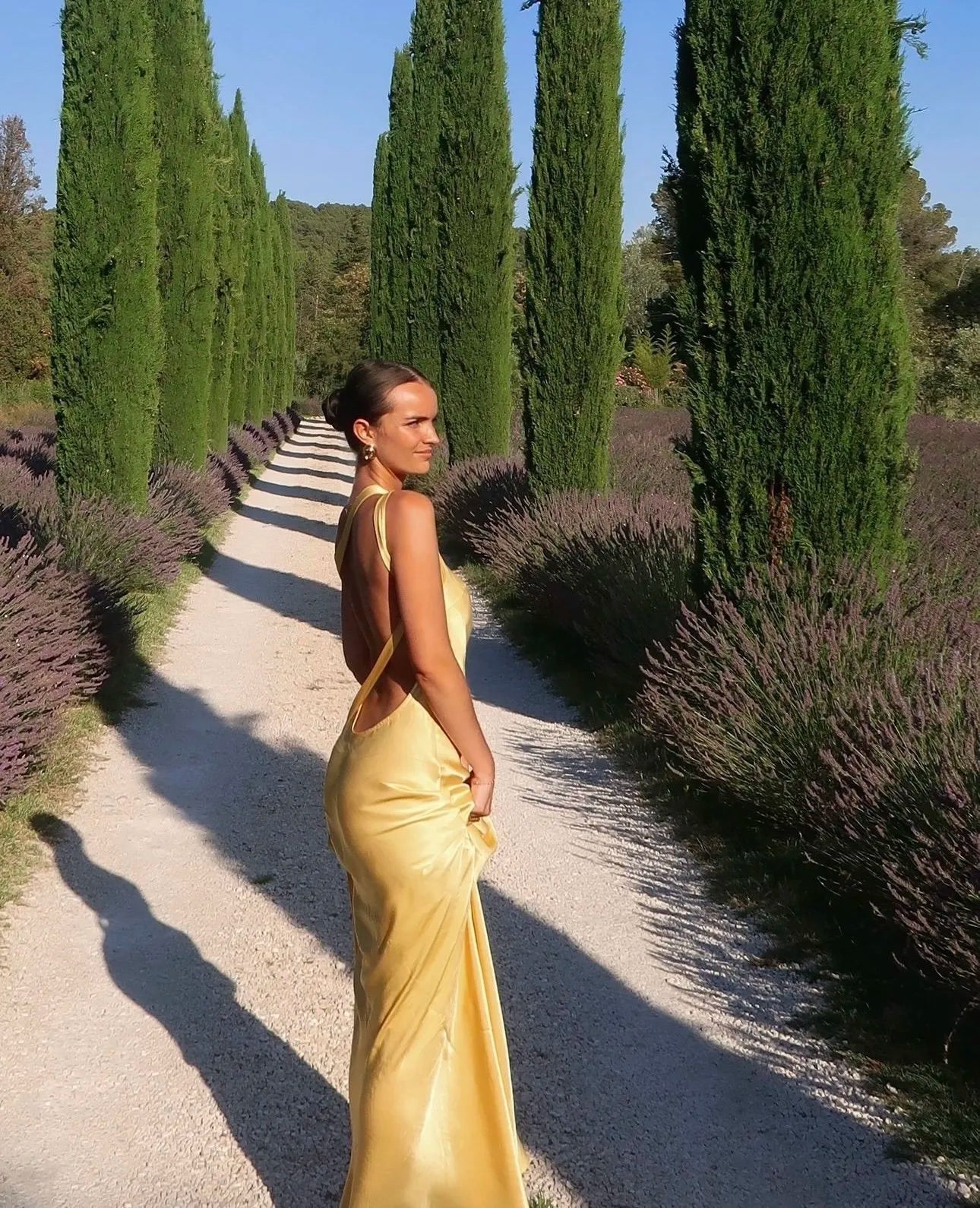 Amara open backless Satin Dress