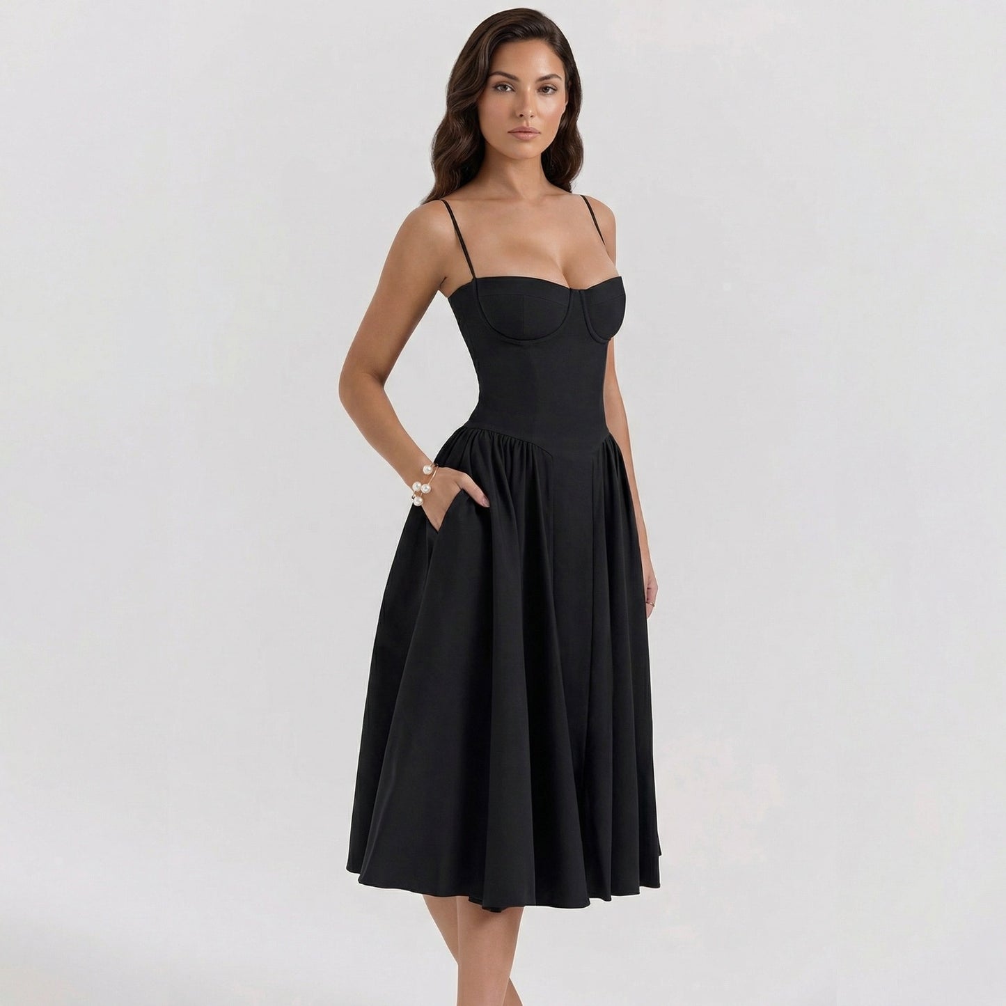 Charlotte corset midi dress