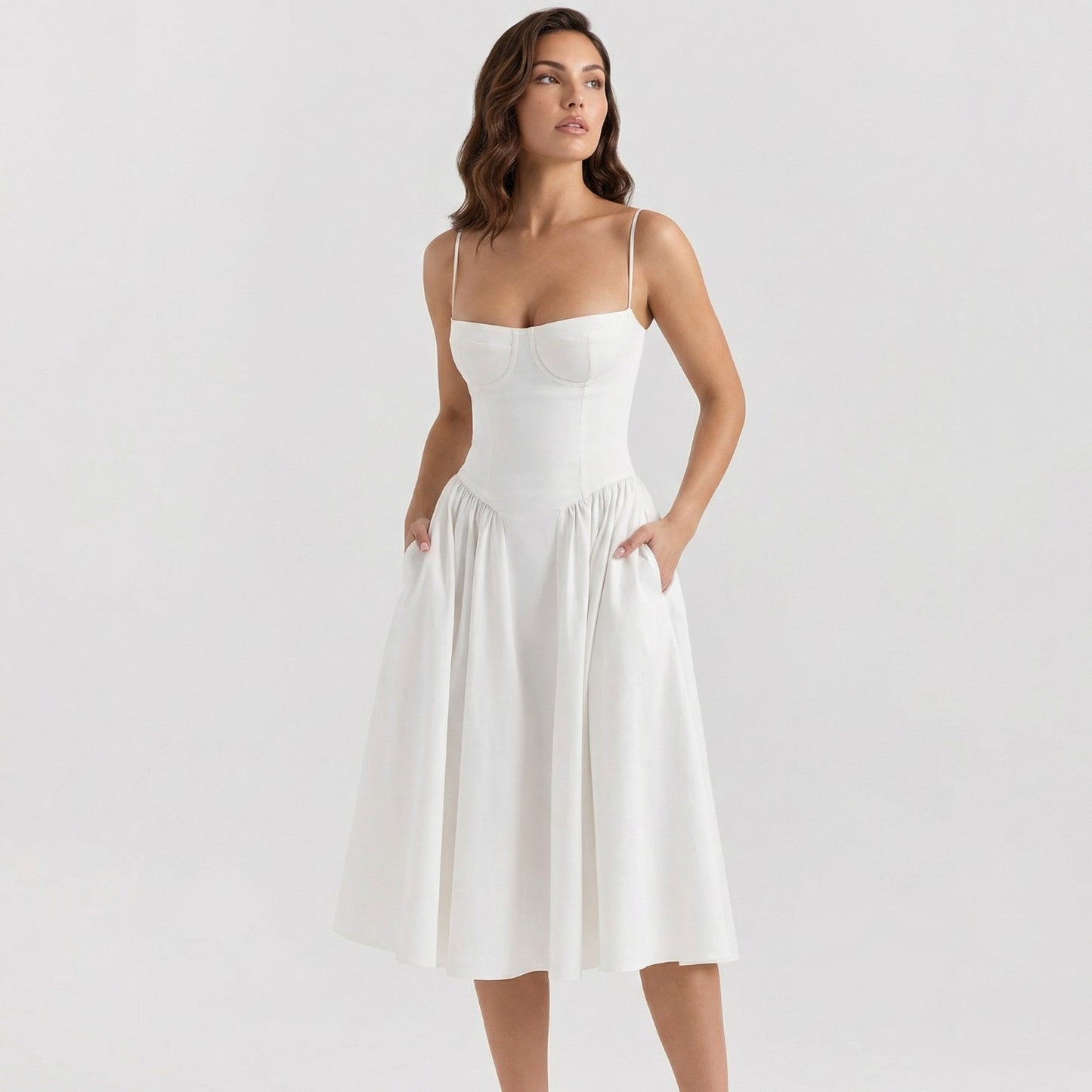 Charlotte corset midi dress