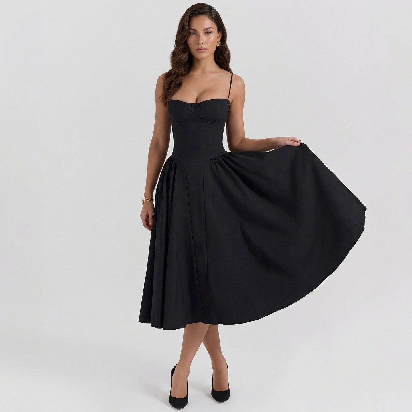 Charlotte corset midi dress