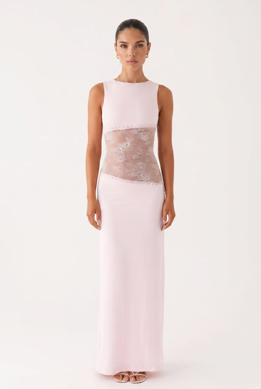 Rugloze geplooide maxi-jurk