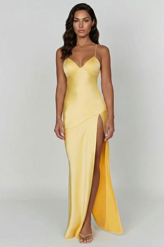 daisy maxi slit dress