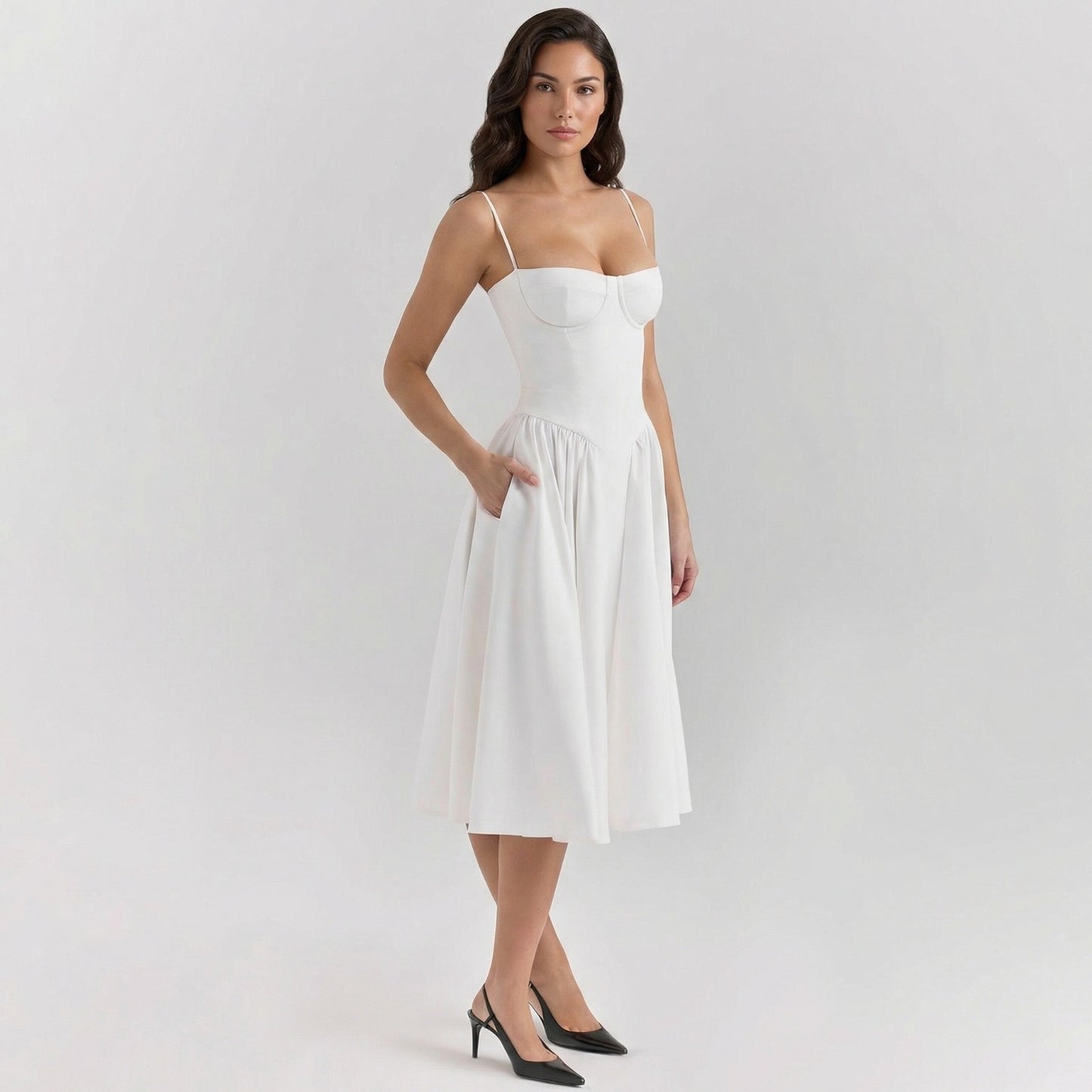 Charlotte corset midi dress