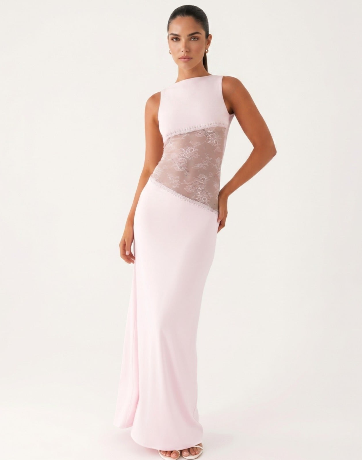 Rugloze geplooide maxi-jurk